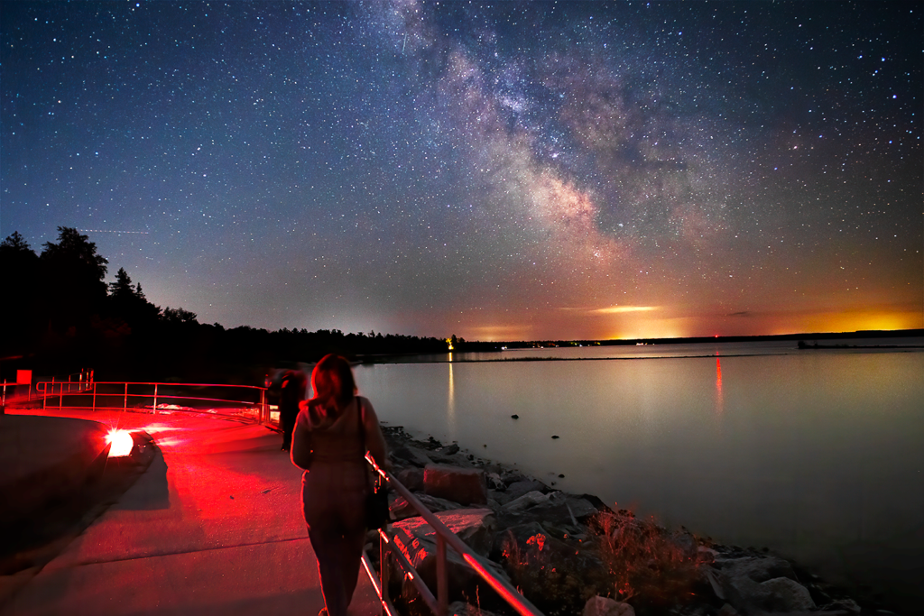 Watching the Milky Way rise above Lake Michigan.  This is is a single 20 second frame captured with my camera and lens.